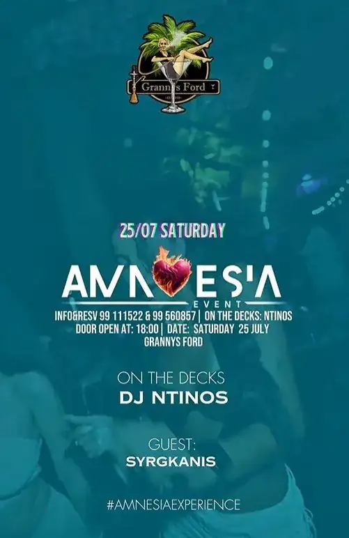 Amnesia Event: DJ Ntinos & Syrgkanis Live at Granny's Ford