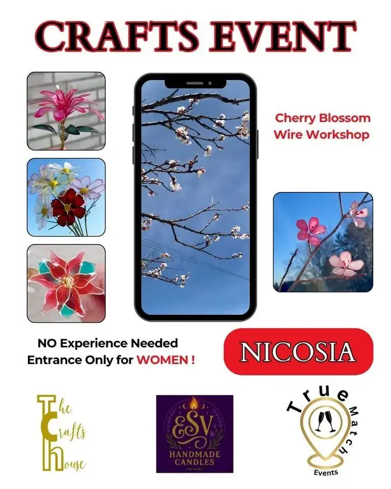 Cherry Blossom Wire Workshop: Women-Only Crafts Event in Nicosia