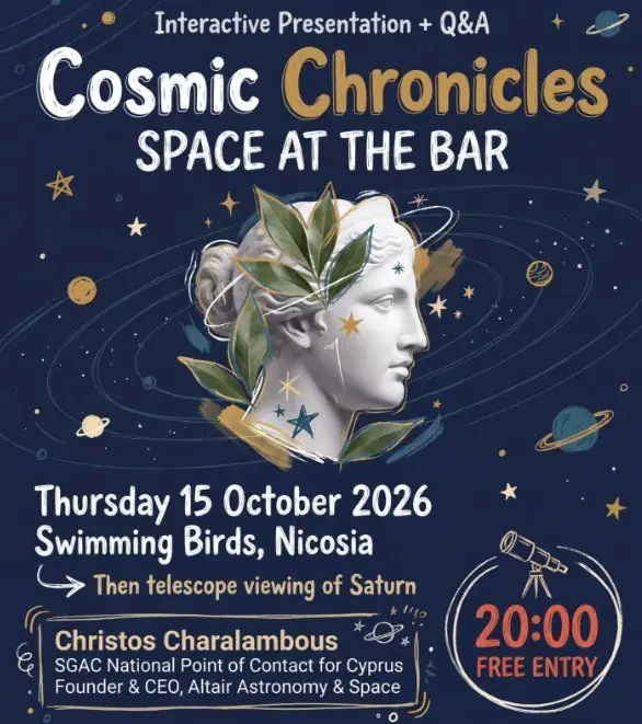 Cosmic Chronicles: Space at the Bar Interactive Talk in Nicosia
