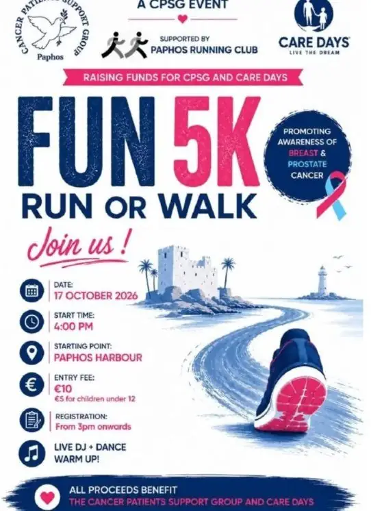 Fun 5K Run or Walk: Cancer Charity Event at Paphos Harbour