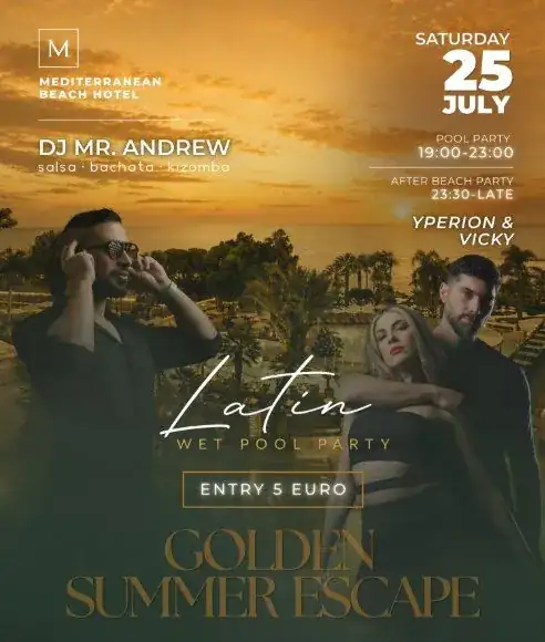 Golden Summer Escape: Latin Wet Pool Party at Mediterranean Beach Hotel