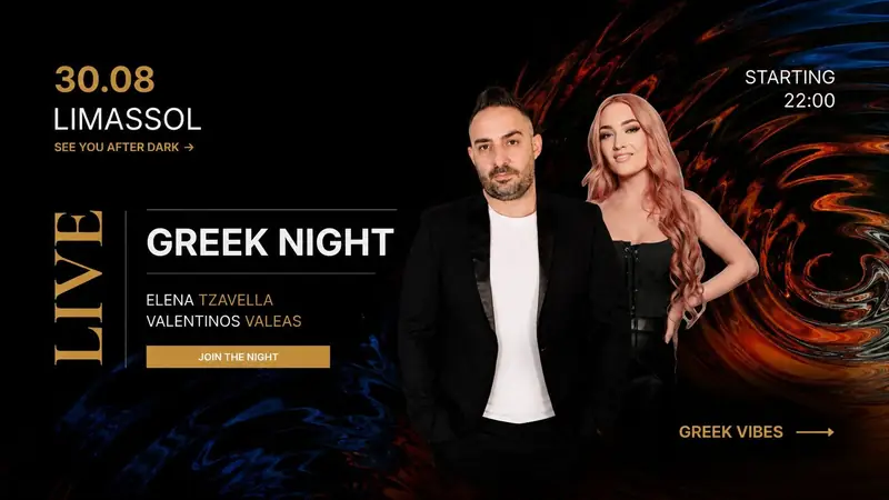 Greek Night at TZAR: Live Music with Valeas & Tzavella in Limassol