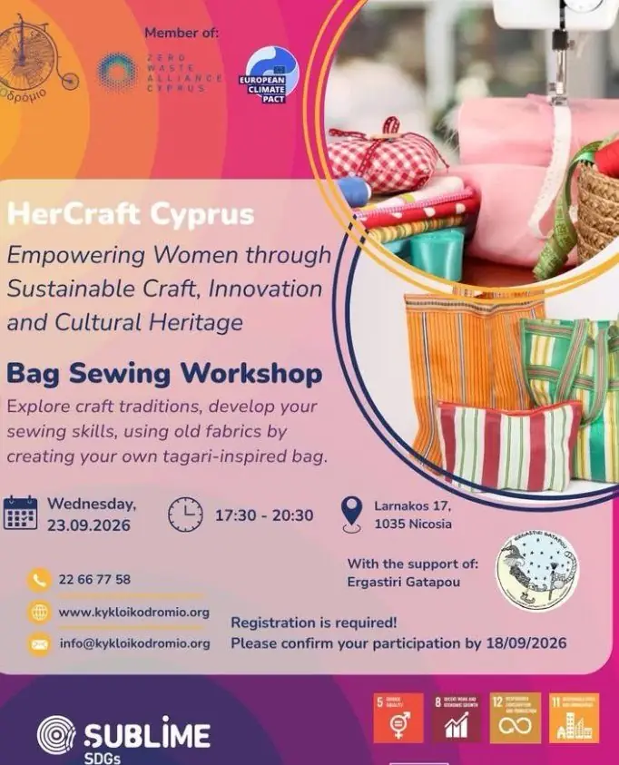 HerCraft Cyprus: Free Bag Sewing Workshop in Nicosia