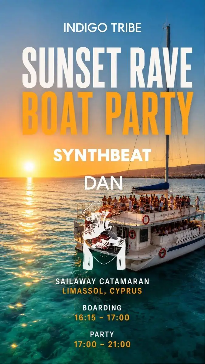 Indigo Sunset Rave: Boat Party with Synthbeat & Dan in Limassol
