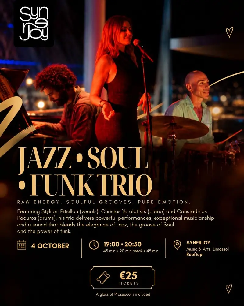 Jazz Soul Funk Trio: Music Day Rooftop Concert in Limassol