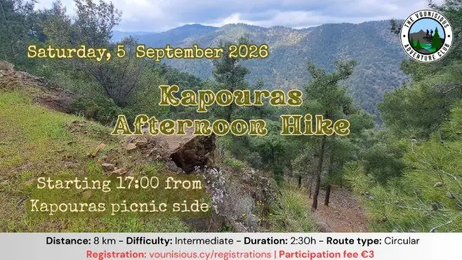 Kapouras Afternoon Hike: 8km Circular Trail in Limassol