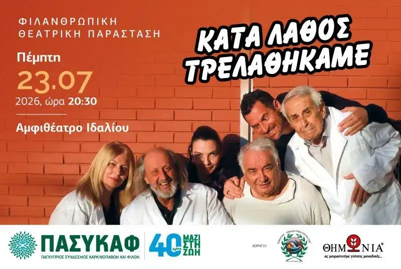 Kata Lathos Trelathikame: Charity Comedy Theatre in Nicosia