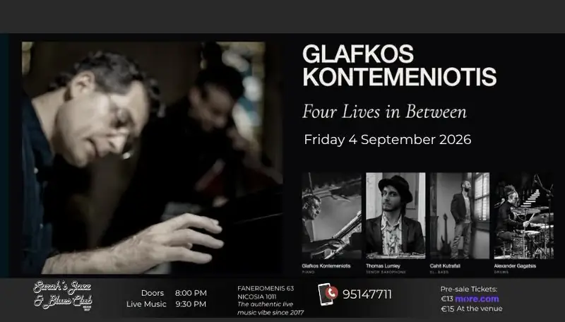 New York based pianist, arranger, composer GLAFKOS KONTEMENIOTIS QUARTET