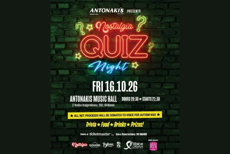 Nostalgia Quiz Night #7: English Trivia Evening in Nicosia