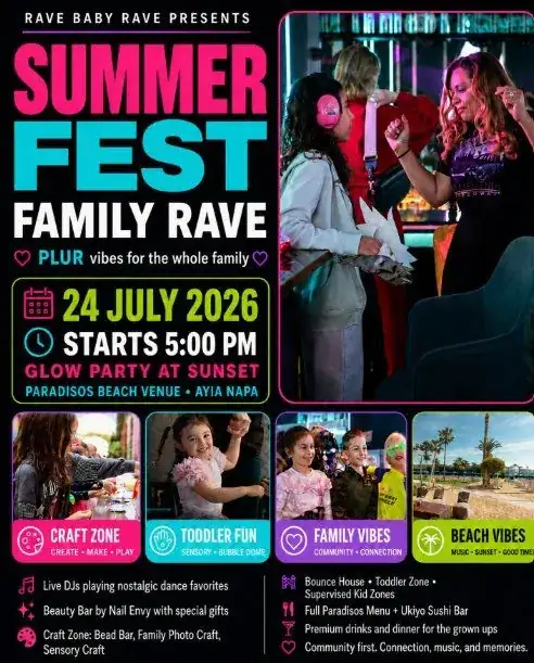 Rave Baby Rave Summer Fest: Family Rave & Glow Party in Ayia Napa