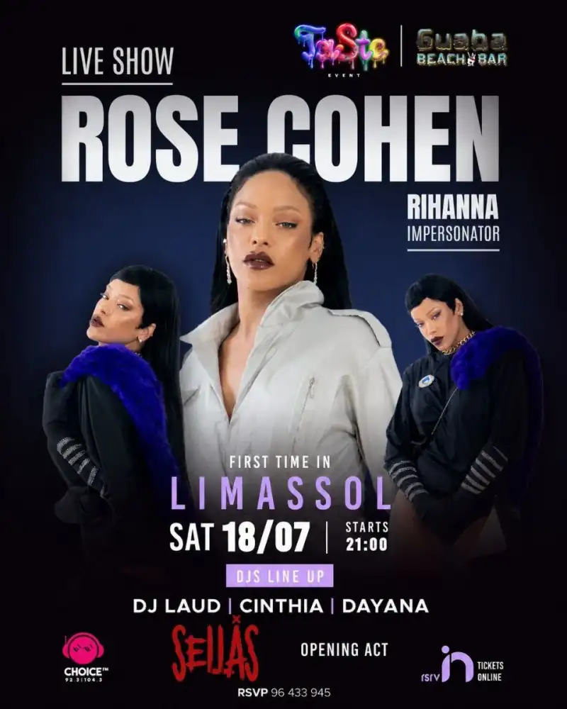 Rose Cohen: Rihanna Live Impersonator Show at Guaba Beach Bar