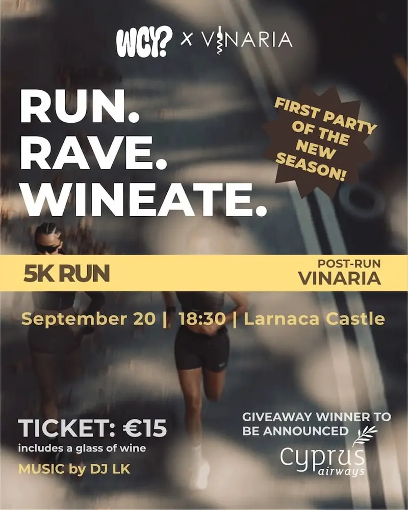 Run. Rave. Wineate: 5K Sunset Run & After-Party in Larnaca