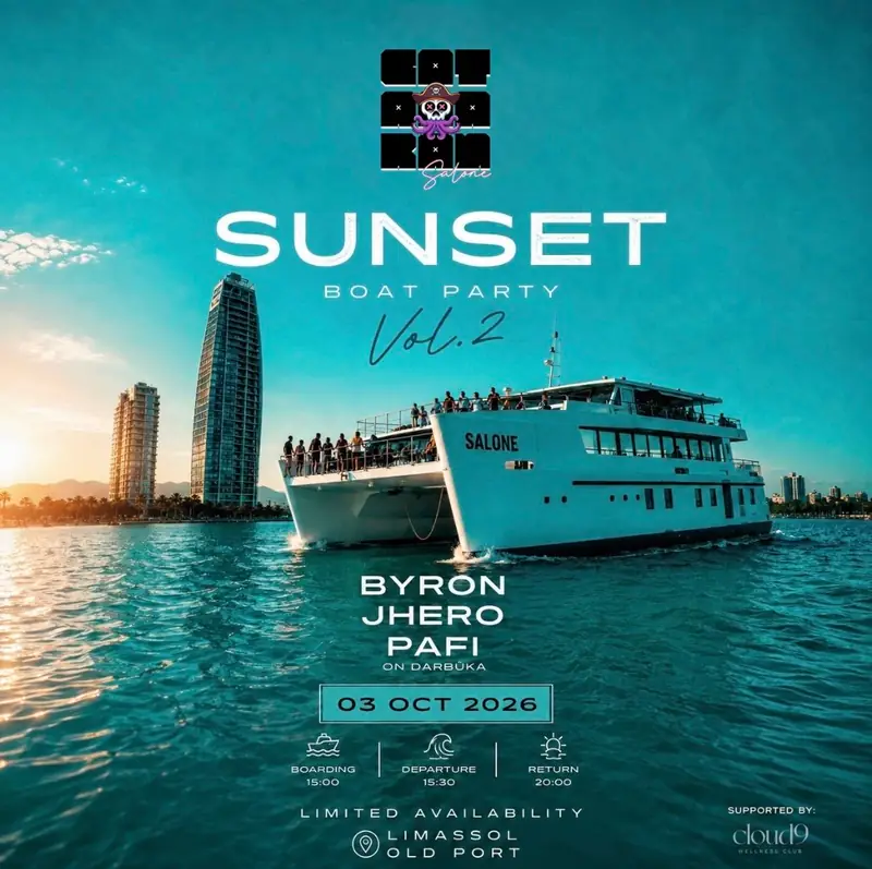 Sunset Boat Party Vol. 2: DJ & Live Darbuka Cruise in Limassol