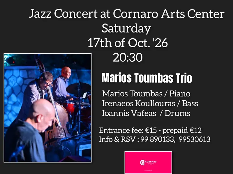 The Marios Toumbas Trio live at Cornaro Art Centre in Limassol