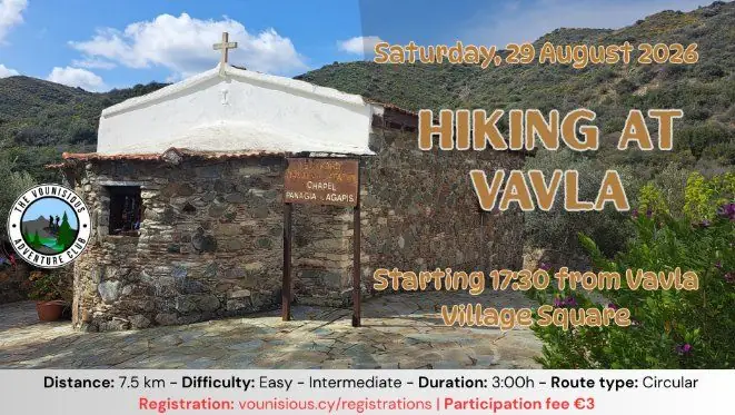 Vounisious Circular Hike at Vavla: Easy-Intermediate Trail in Larnaca