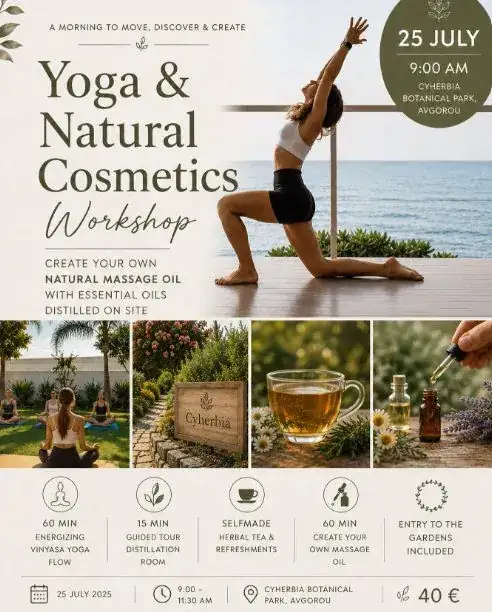Yoga & Natural Cosmetics Workshop at Cyherbia Botanical Park